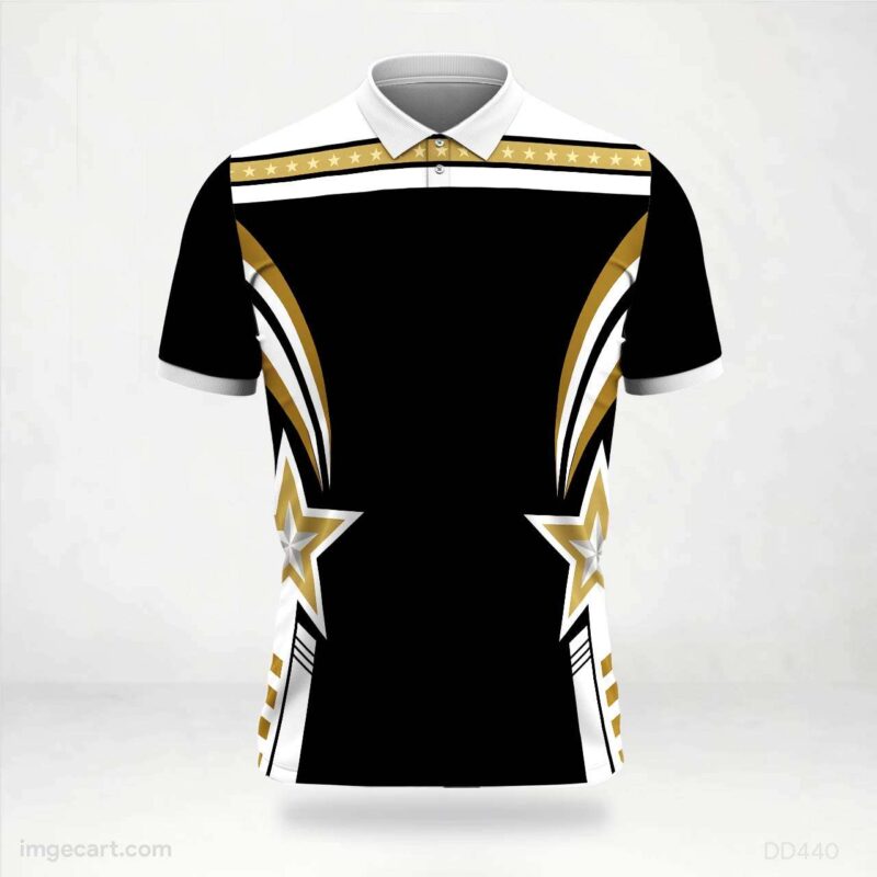 Black and Gold Star Jersey Design
