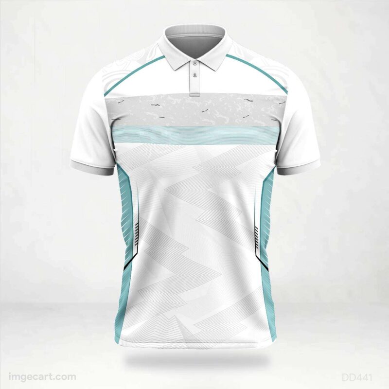 White and Teal Pattern Jersey Design
