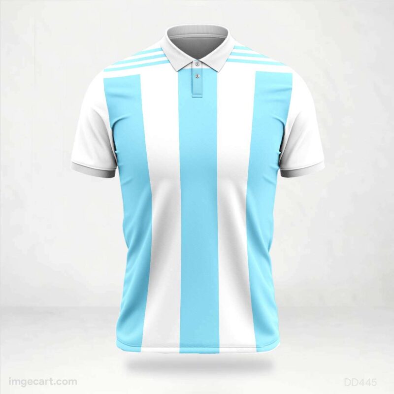 Light Blue and White Stripes Jersey Design