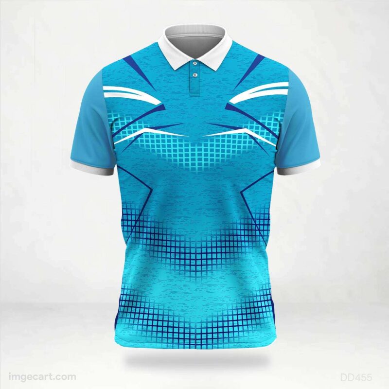 Cyan Abstract Pattern Jersey Design