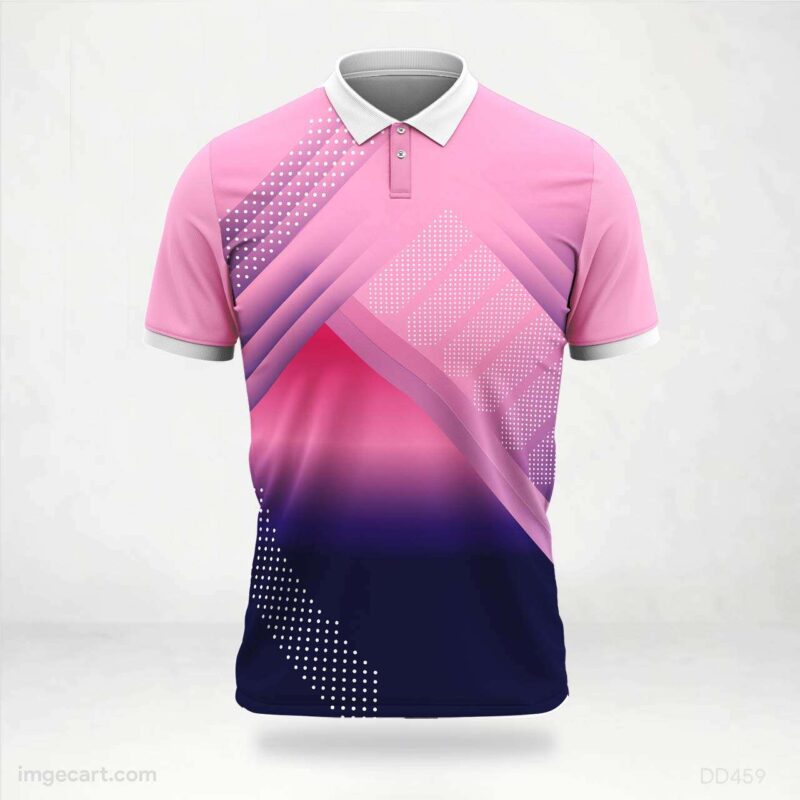 Pink and Blue Geometric Jersey Design