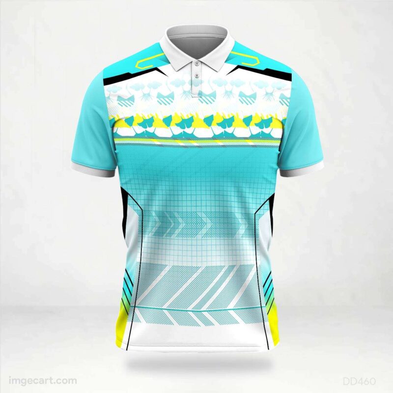 Cyan and Yellow Graphic Jersey Design