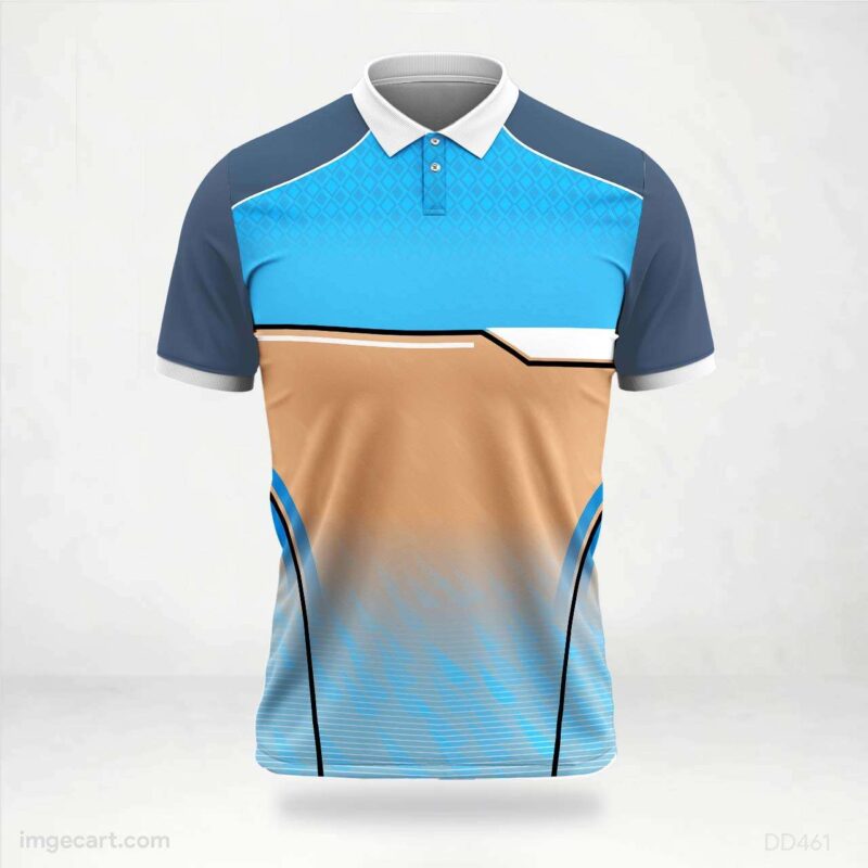 Blue and Tan Gradient Jersey Design