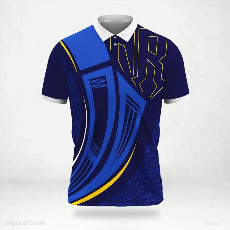 Pink and Blue Geometric Jersey Design