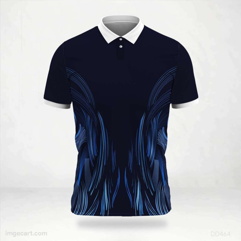 Dark Blue and Light Blue Swirls Jersey Design