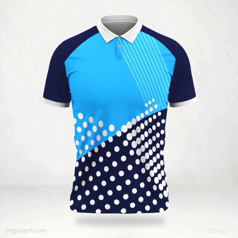 Blue and Navy Dots Jersey Design