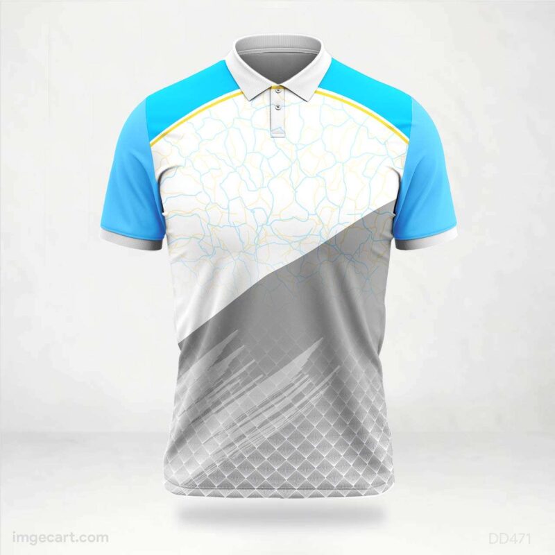 Light Blue and Grey Abstract Jersey Design