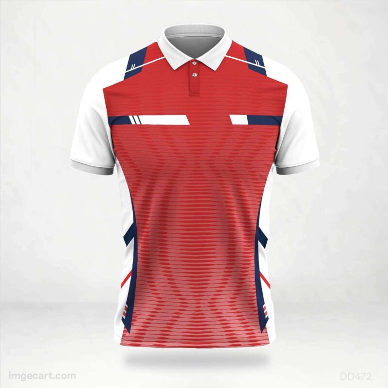 Red and White Modern Panel Jersey Design