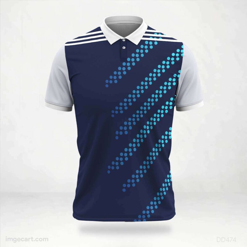 Navy and Light Blue Dots Jersey Design