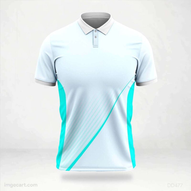Light Blue and Teal Accent Jersey Design