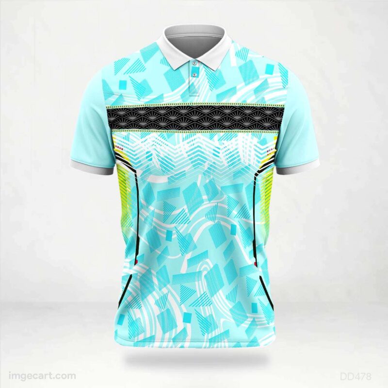 Light Blue Abstract Pattern Jersey Design