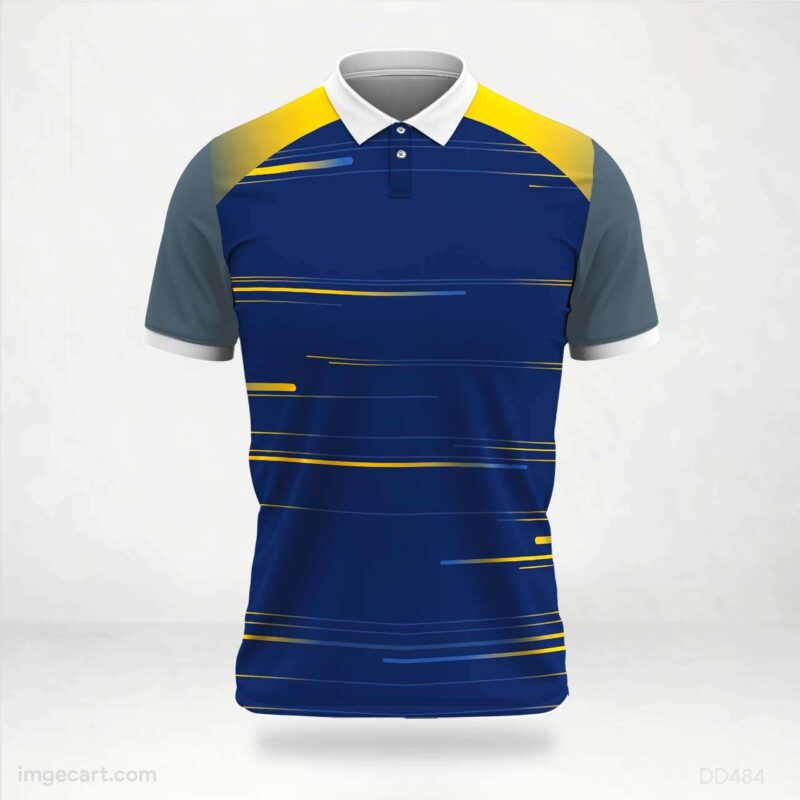 Blue and Yellow Motion Lines Jersey Design