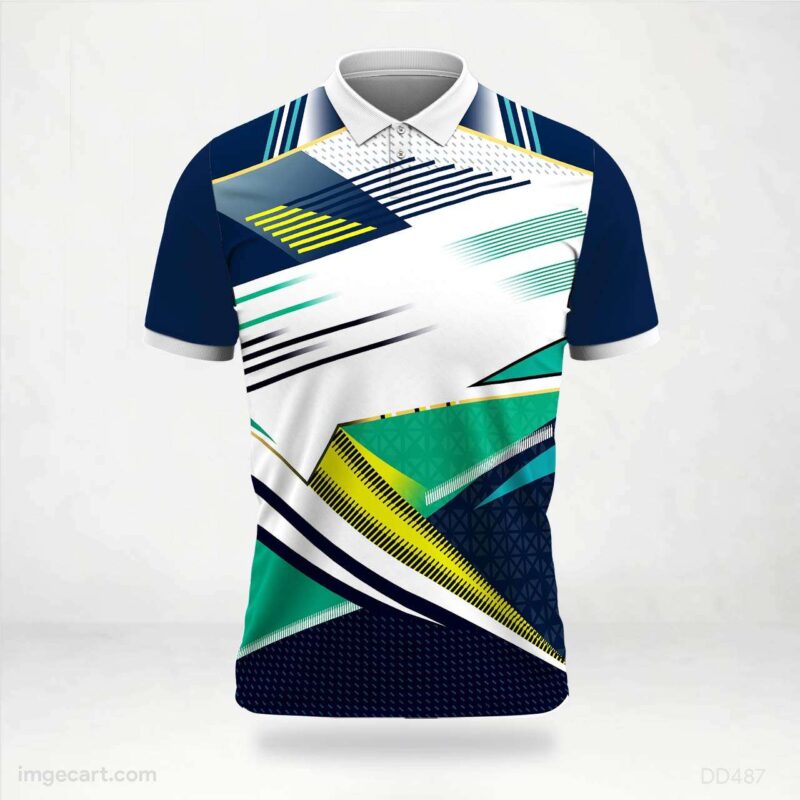 Navy and Teal Abstract Jersey Design