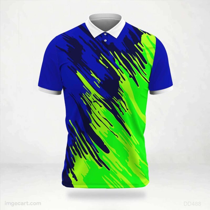 Blue and Green Brush Stroke Jersey Design