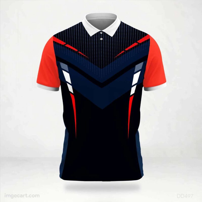Orange Black and Blue Jersey Design