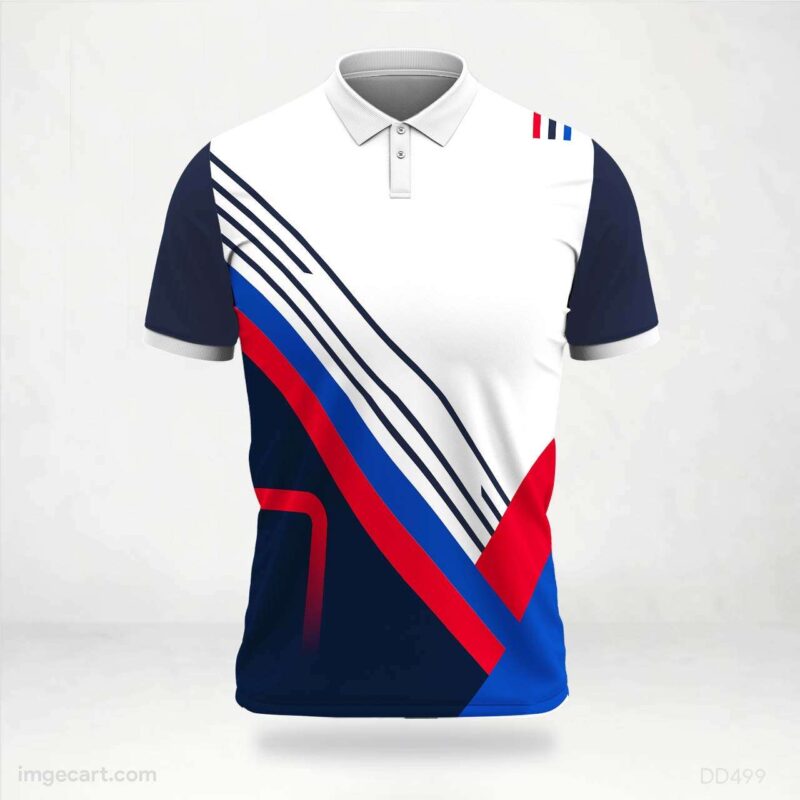 White Blue and Red Jersey Design
