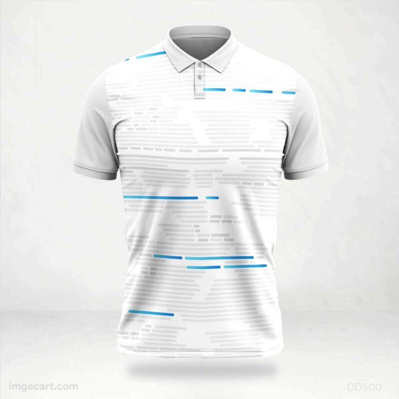 White and Blue Lines Jersey Design
