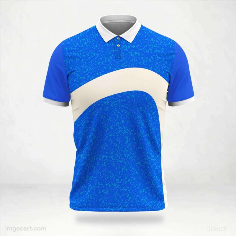 Blue and White Wave Jersey Design