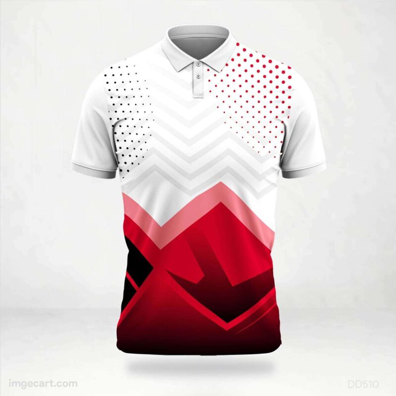 Red and White Abstract Jersey Design