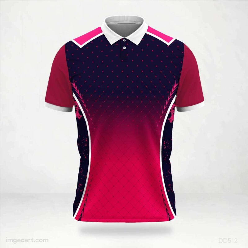 Pink and Navy Dots Jersey Design