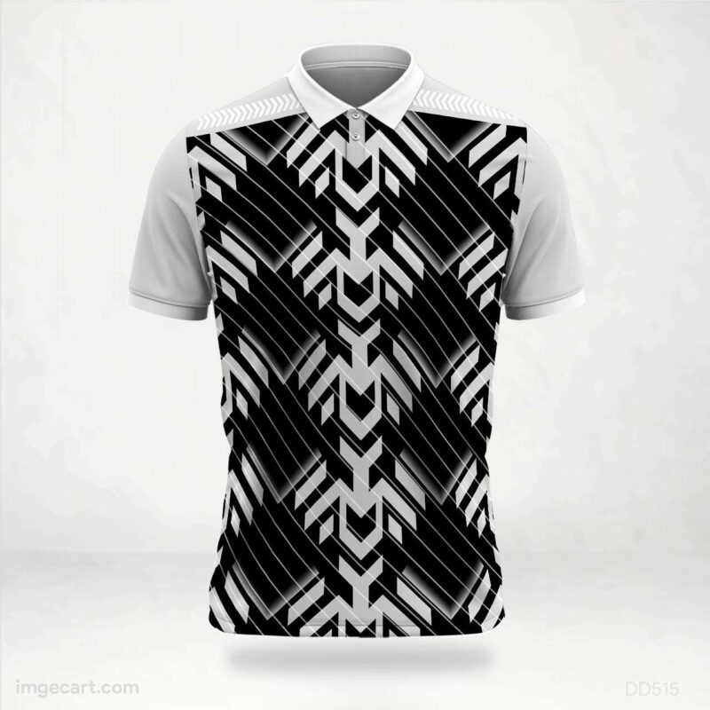 Black and White Geometric Jersey Design