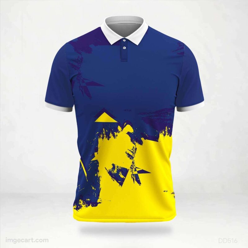 Yellow and Blue Abstract Jersey Design