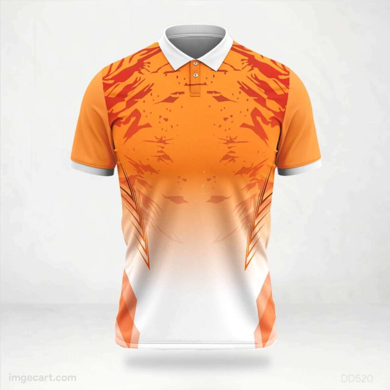 Orange and White Abstract Jersey Design