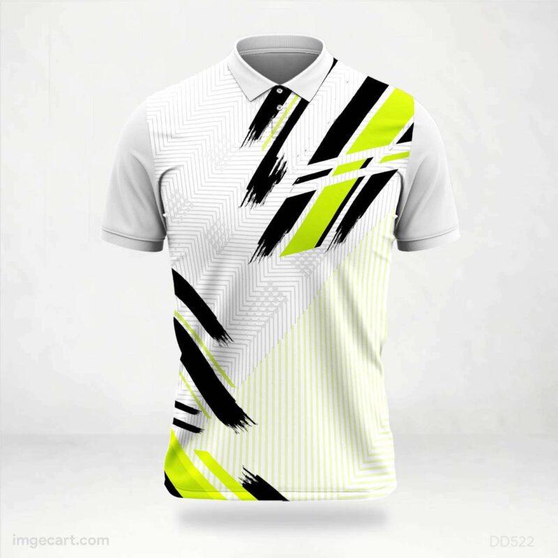 Lime Green and Black Strokes Jersey Design