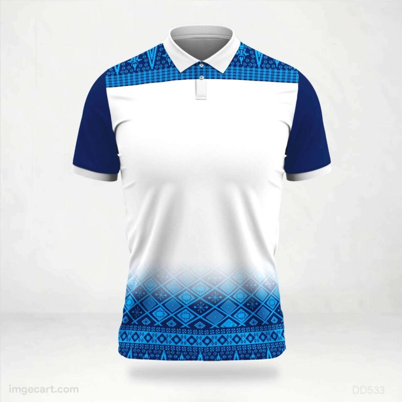 Blue and White Patterned Jersey Design
