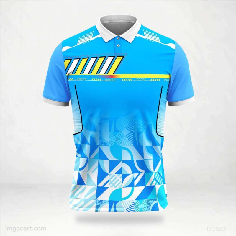 Light Blue and White Graphic Jersey Design