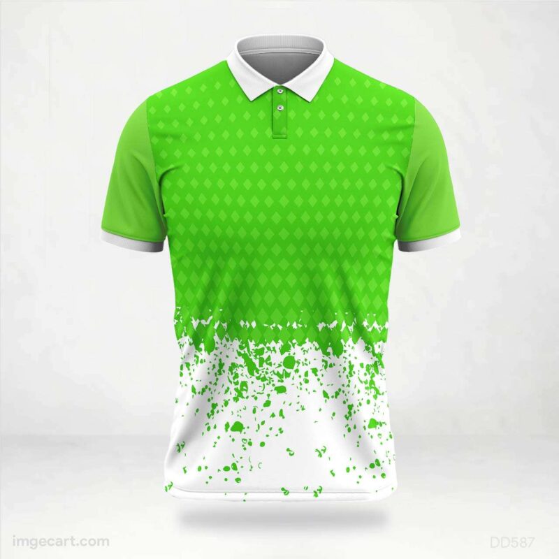 Green and White Textured Jersey Design