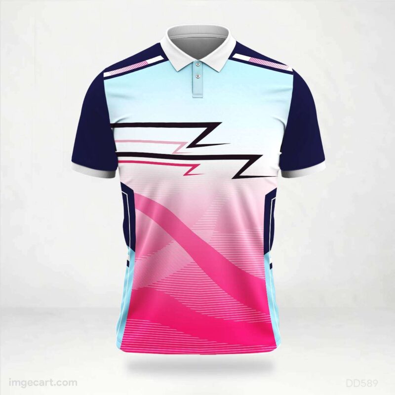 Light Blue, Pink, and Navy Jersey Design