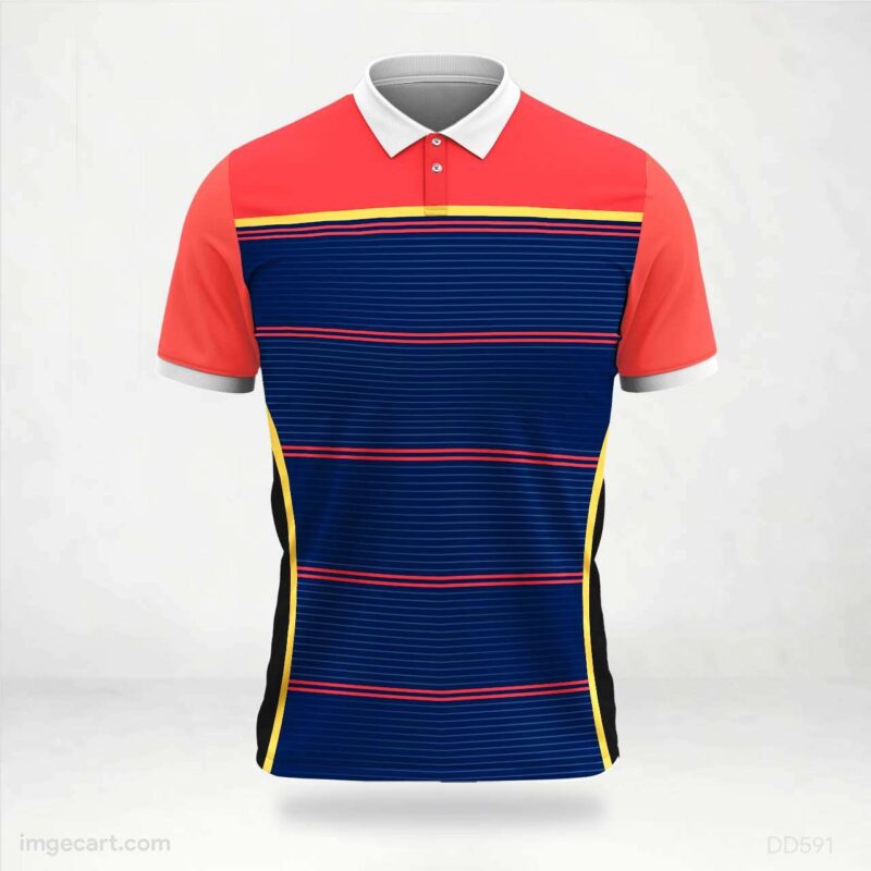 Red and Blue Striped Jersey Design