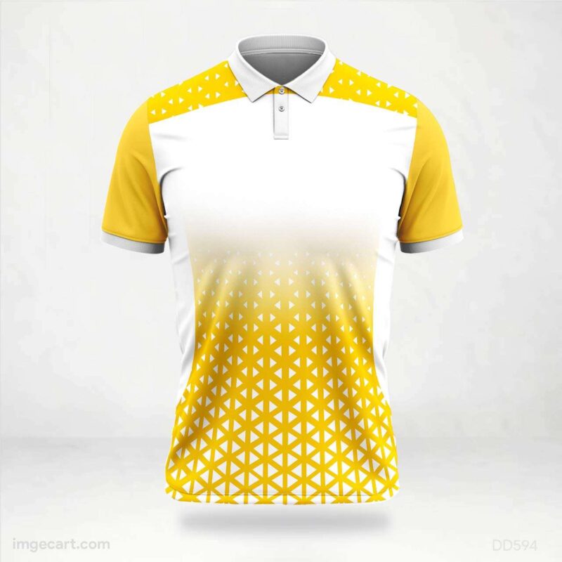 White and Yellow Geometric Jersey Design