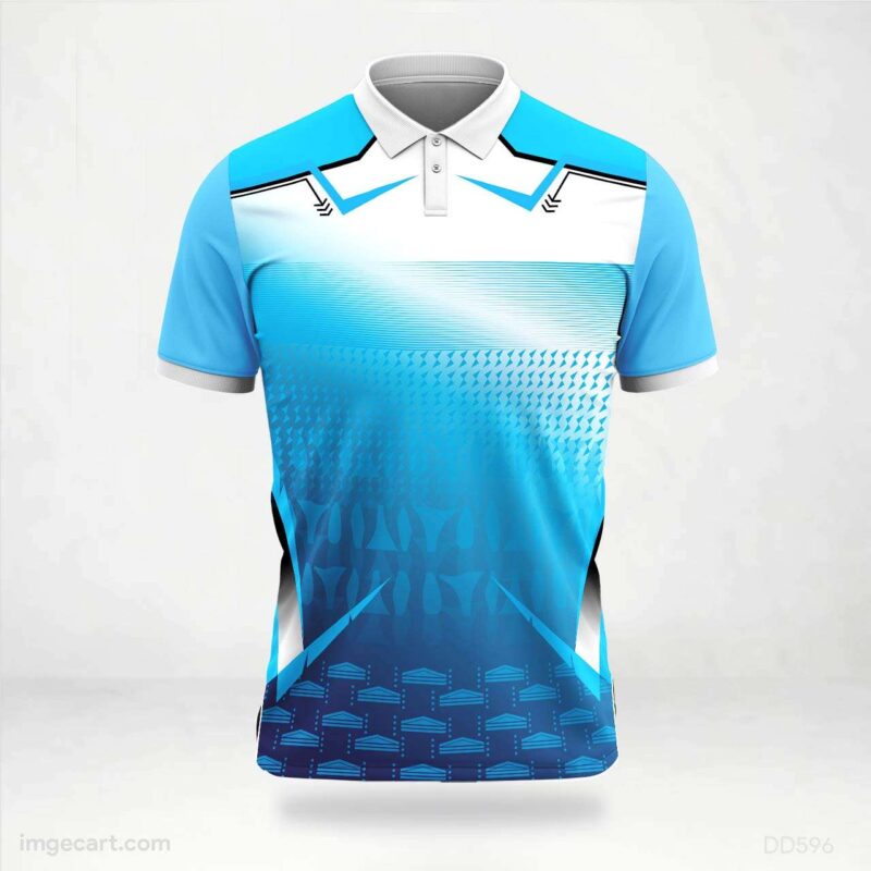 Light Blue and Dark Blue Graphic Jersey Design