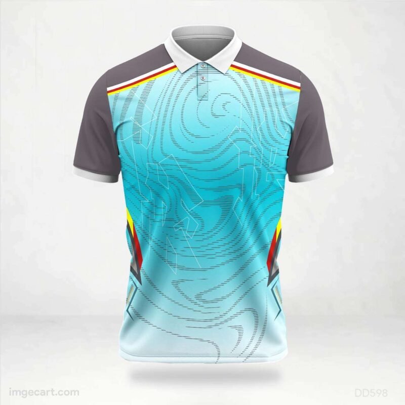 Light Blue and Grey Graphic Jersey Design
