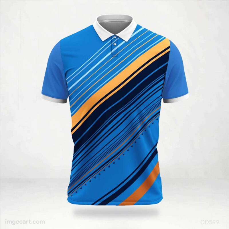 Blue and Orange Striped Jersey Design