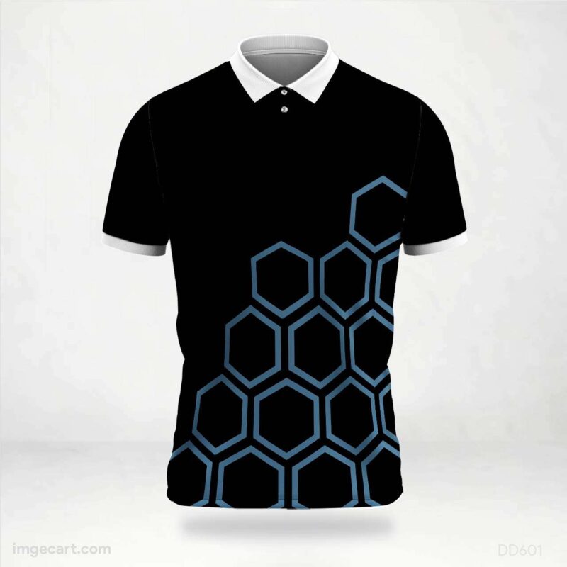 Black and Blue Hexagon Jersey Design
