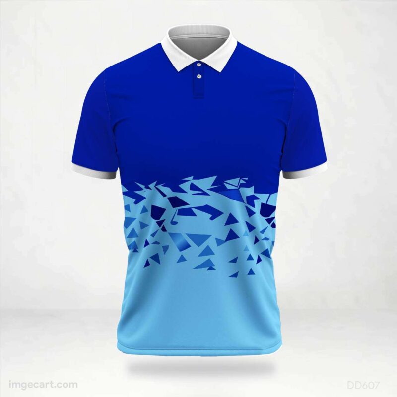 Blue Gradient Triangle Jersey Design