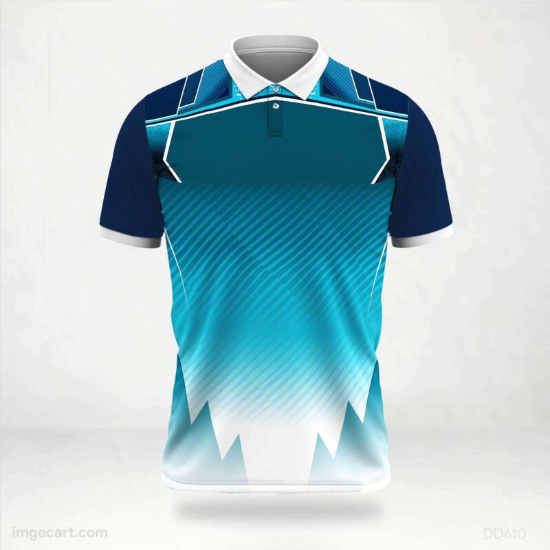 Teal and Navy Gradient Jersey Design