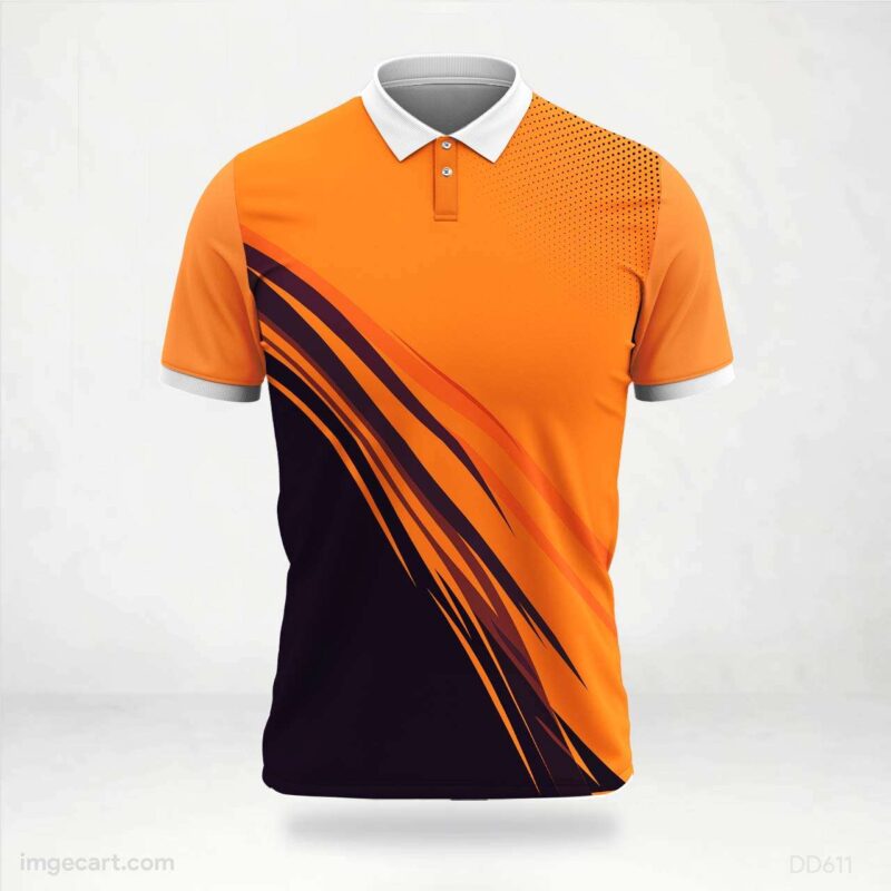 Orange and Black Swirl Jersey Design
