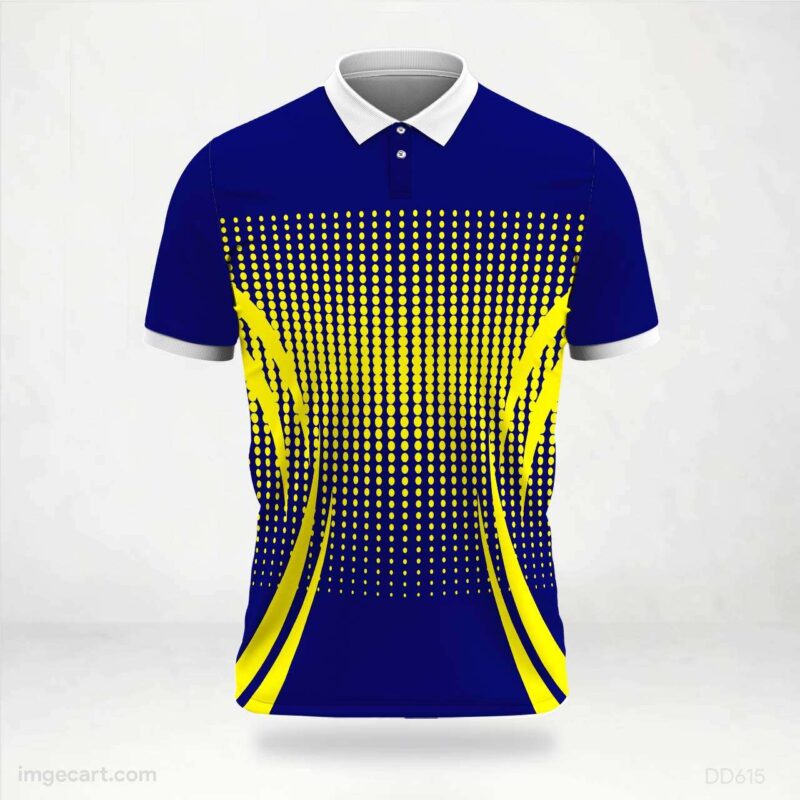 Blue and Yellow Dot Graphic Jersey Design