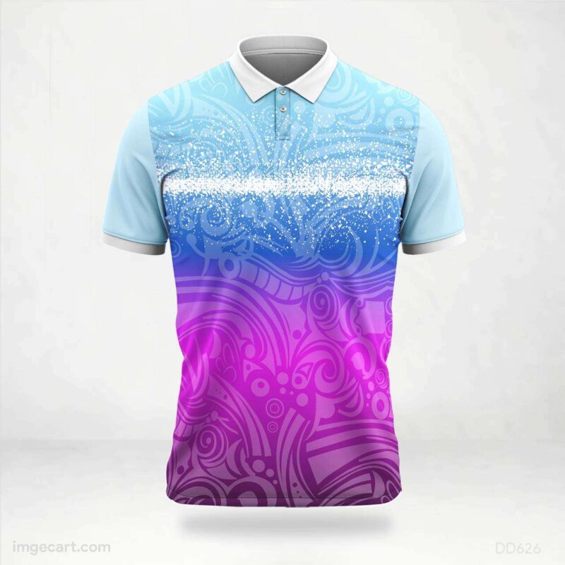 Aqua Blue to Purple Ombre Jersey design