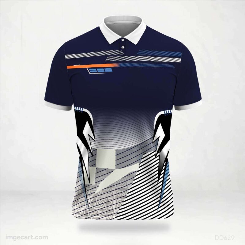 Navy and White Graphic Jersey design