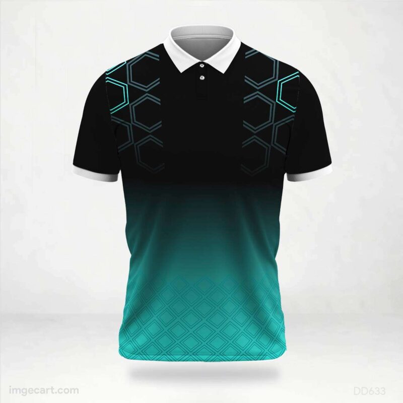 Black and Teal Gradient Jersey design