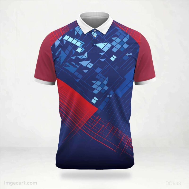 Red and Blue Abstract Jersey design