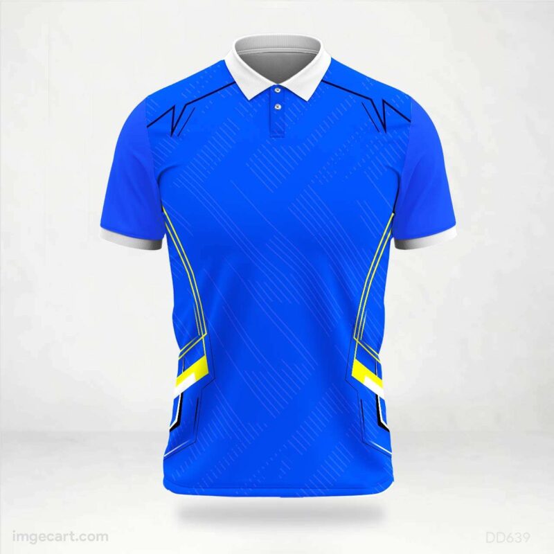 Blue with Yellow and White Detail Jersey design