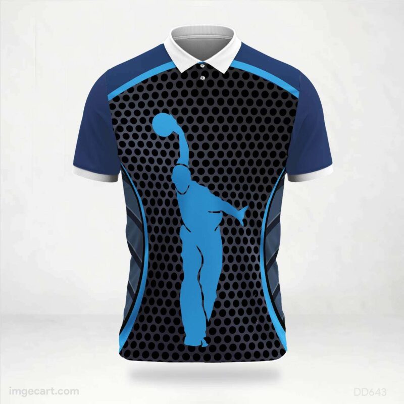 Blue Bowling Figure Jersey design