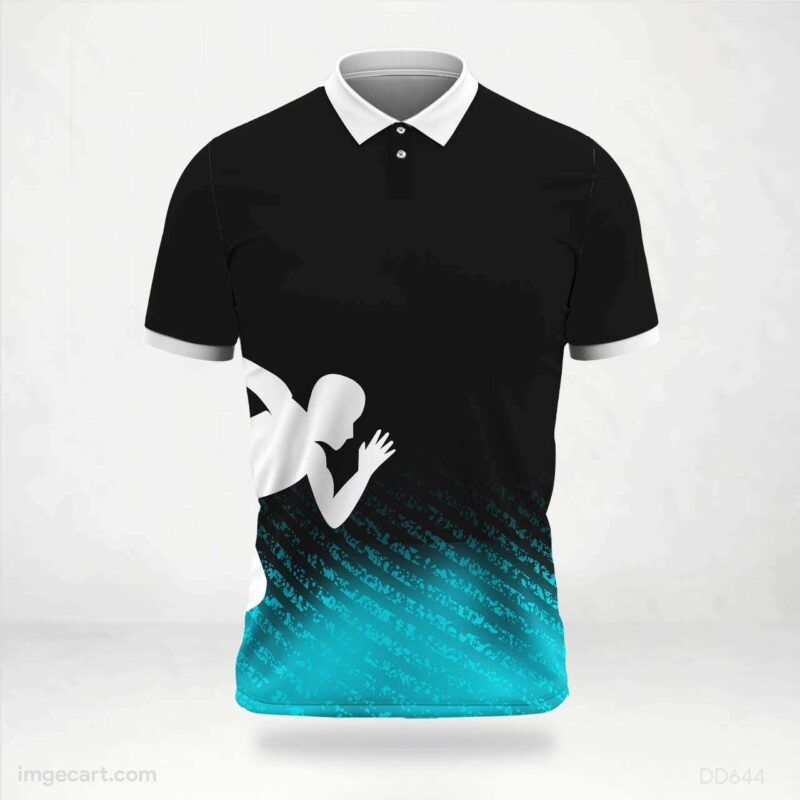 Black and Teal Runner Jersey design