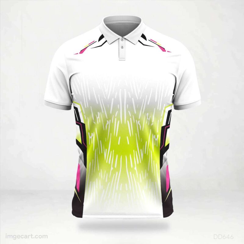 White with Neon and Pink Accent Jersey design